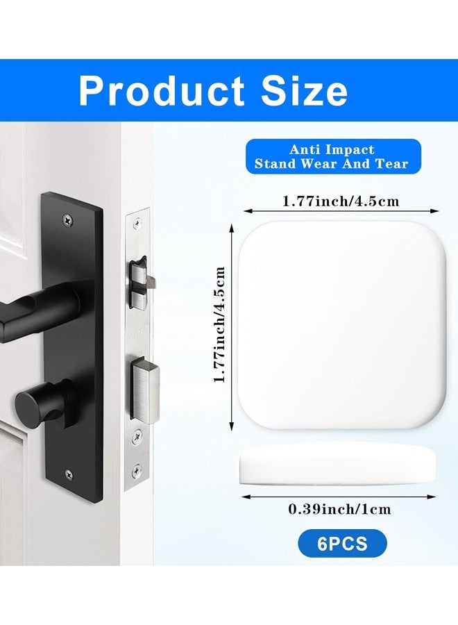 6 White Door Stopper Wall Protector, Sturdy Self Adhesive,Soft and Transparent,Washable Reusable Shock Absorbent Gel for Home Office - Image 2