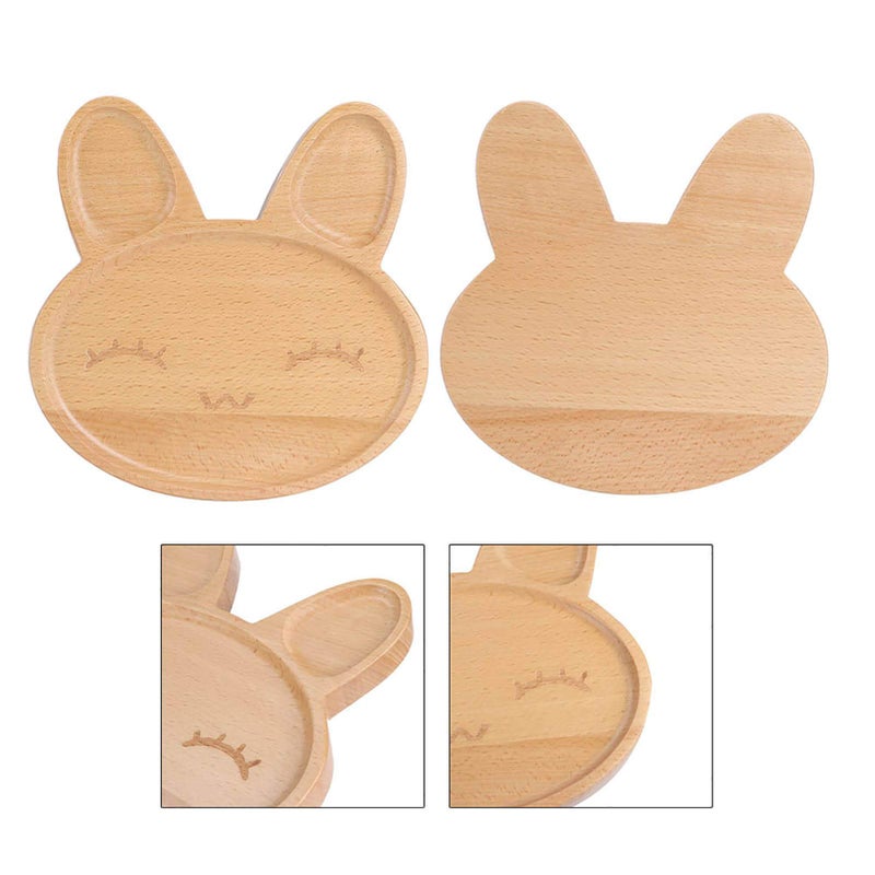 Rabbit Design Wooden Divided Plate For Kids Safe Durable Snack And Fruit Tray - Image 5