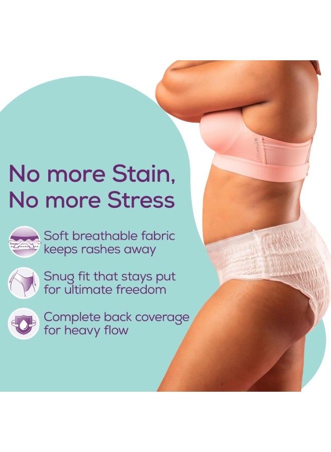 عشية أي وقت مضى ملابس داخلية إيفيريف فائقة الامتصاص، تدفق كثيف، للاستخدام مرة واحدة، للحماية الصحية، فوط صحية للولادة، فوط ليلية، حماية 360 درجة، للاستخدام بعد الولادة، مقاس كبير - كبير جدًا، 10 سراويل داخلية - Image 4