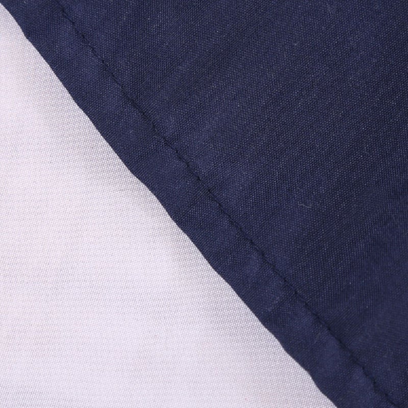 👕 غطاء سرير بلون ثابت مزود بجيب مطاطي وتنانير مضمومة عملي أزرق غامق - Image 2