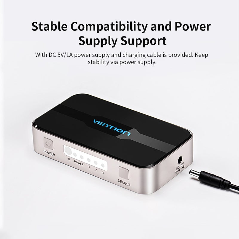 4K HD Switcher: Aluminium Alloy Palm-Size - Stable Transmission With 3D Effect & HDCP Protection for Home, Business, Multiple Devices - Image 2