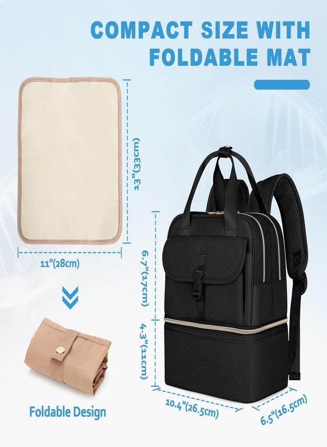 Fasrom Medicine Travel Bag Backpack with Insulated Compartment & Waterproof Mat, Double Layer Pill Bottle Organizer for Prescription, Vitamins and Medical Supplies, Black (Empty Bag Only - Image 5