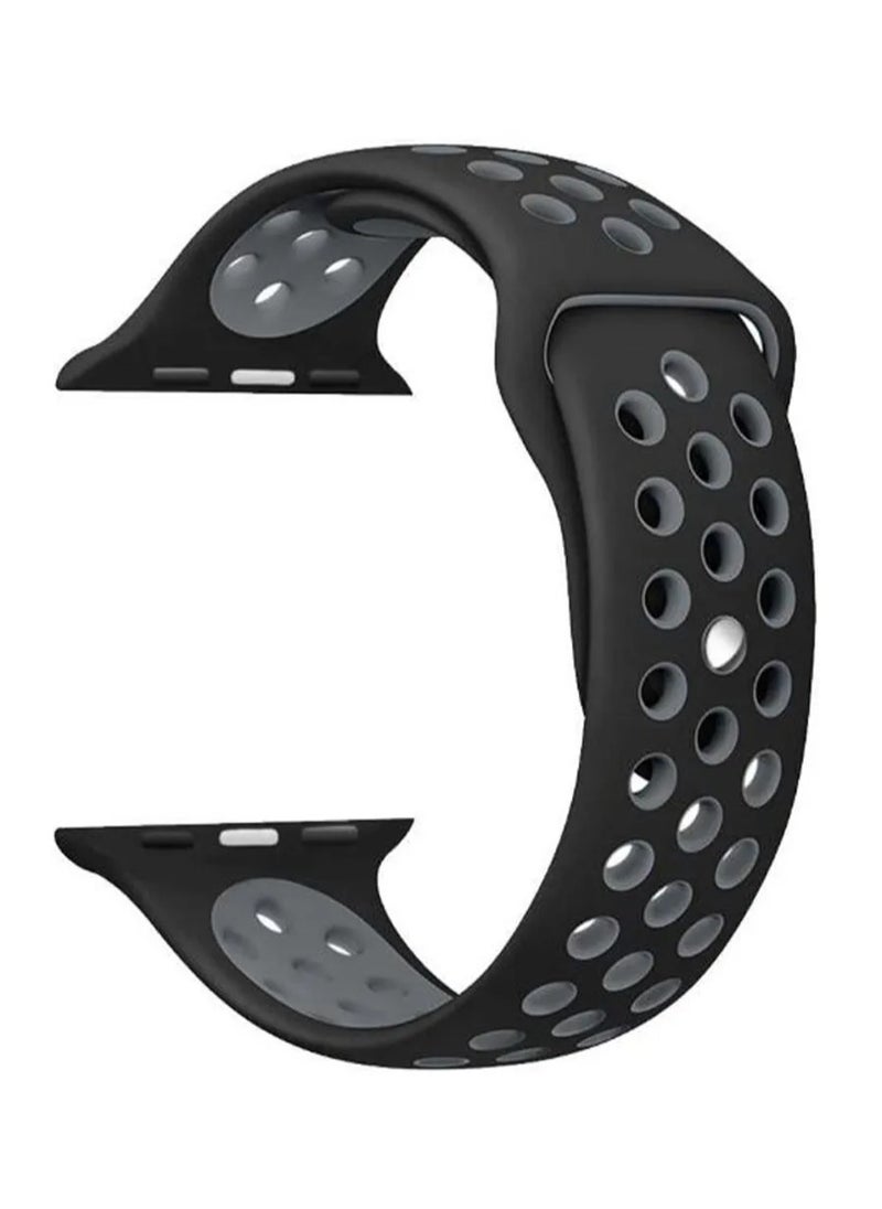 HEXABEX - Apple Watchband Compatible with 42mm(Series 10)/41mm/40mm/38mm Nike Apple Watch Strap for Apple Watch All Series Black/Grey - Image 1