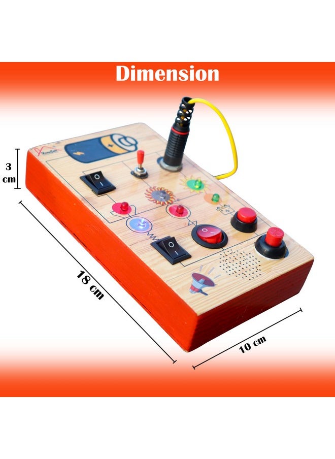 HomeCute Homecute Busy Board Toys with LED Light, Montessori Busy Board Game for Kid’s, Travel Friendly & Educational Activities for Boys & Girls (LED Light,Music & switches-Large)  - Image 4