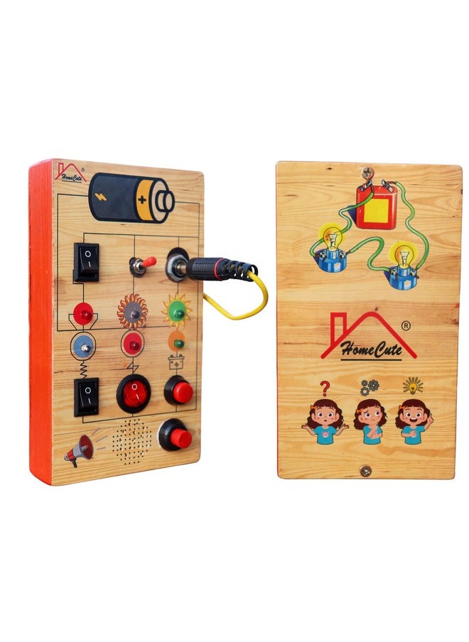 HomeCute Homecute Busy Board Toys with LED Light, Montessori Busy Board Game for Kid’s, Travel Friendly & Educational Activities for Boys & Girls (LED Light,Music & switches-Large)  - Image 5
