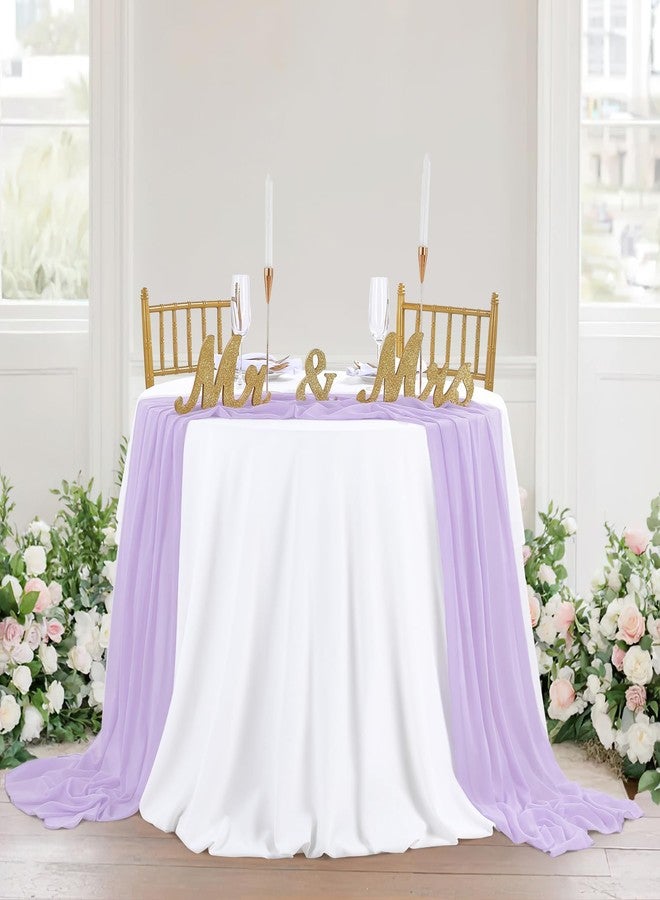 SoarDream 2 Packs Light Purple Chiffon Table Runner 27x120 Inches Elegant Sheer Runners Romantic Fabric for Wedding Birthday Party Decor - Image 5