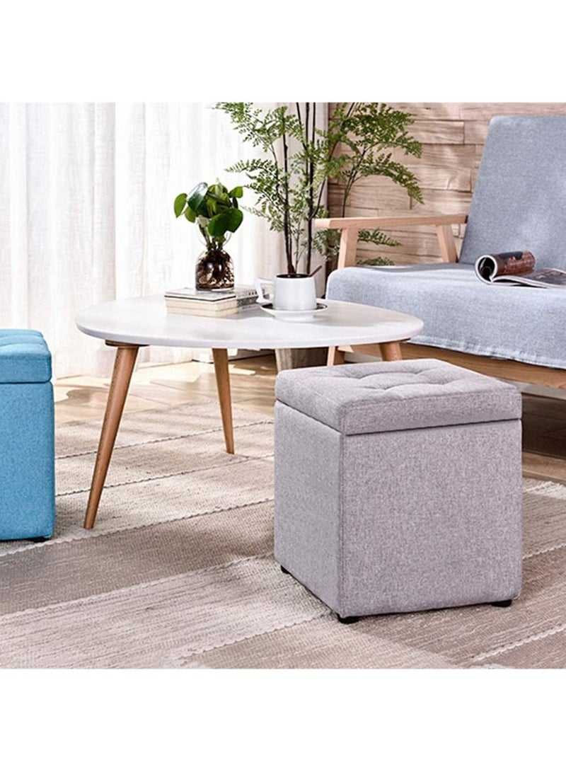 Generic FFD Storage Ottoman Cube Linen Small Coffee Table Foldable Storage Box Shoe Change Chair Foot Stool Seat Toy Box  - Image 5