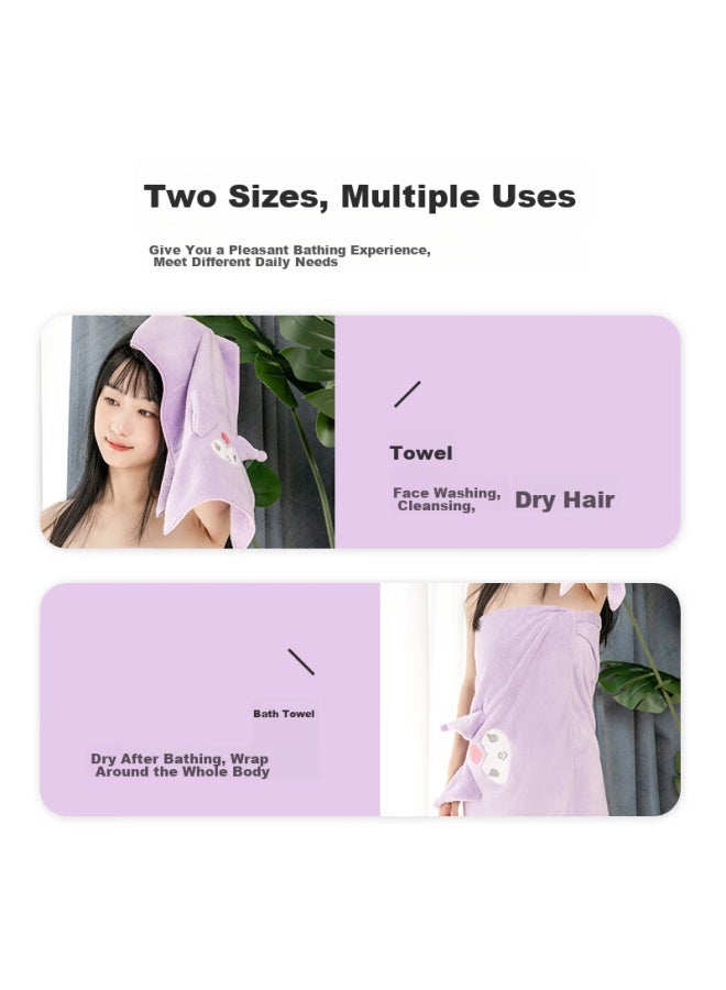 Miniso Kuromi Coral Fleece Soft Absorbent Towel, Low Shedding, For Home Use, Face Washing And Bathing, 80*30cm - Image 5