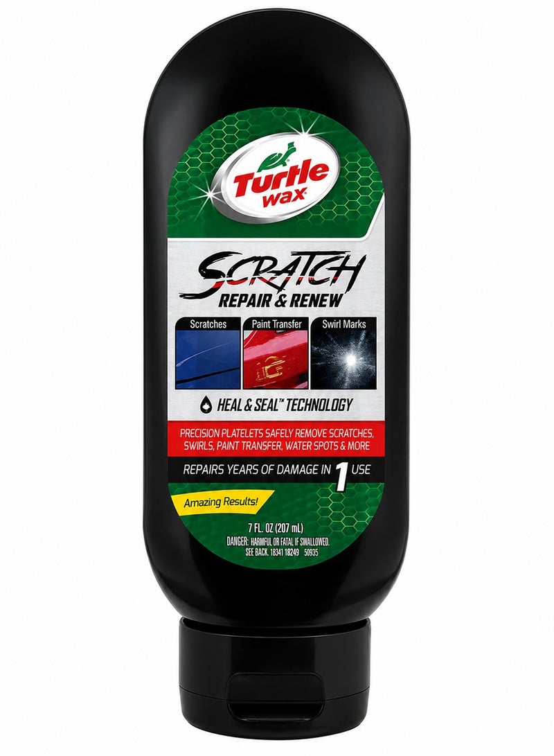 TurtleWax Turtle Wax Scratch Repair & Renew Car Scratch Remover Compound 207ml, Paint Scratch Repair Cream for Swirl Marks, Paint Transfer, Water Spots, Oxidation Removal, Car Polish Restorer for Gloss Finish and Surface Renewal Care - Image 1
