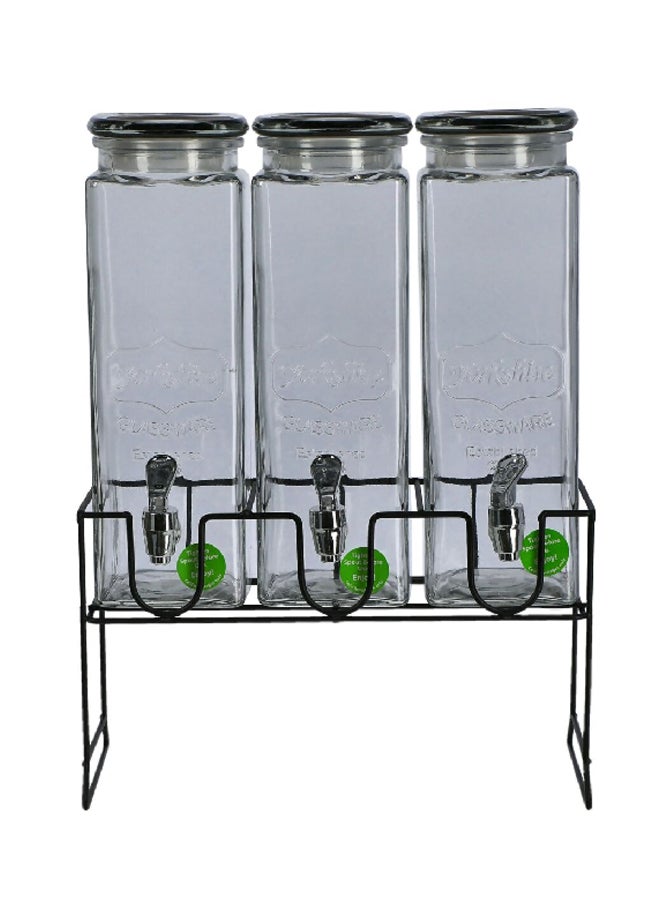 سيركل وير موزعات زجاجية معاصرة ثلاثية القطع مع قاعدة باللون الشفاف بسعة 6.9 لتر 69106 - Image 1