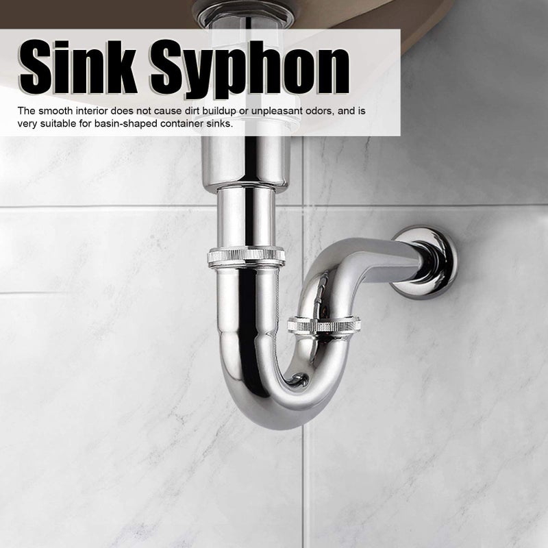 Copper And Stainless Steel Sink Drain Kit Anti Clogging Washbasin Syphon Trap - Image 3
