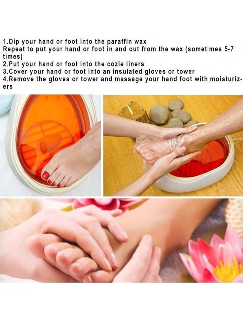 ح واحة ١٠٠ قطعة من الجوارب البلاستيكية الشفافة للاستخدام مرة واحدة مع ملصق، وبطانات حمام القدم من شمع البارافين، وأغطية لحماية القدمين، وجوارب سبا القدمين، وأكياس أغطية العلاج الحراري للقدمين - Image 5