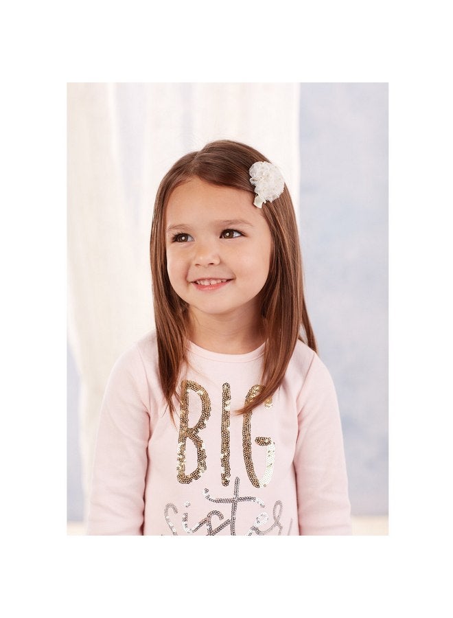 مد باي مجموعة مشابك شعر شبكية منفوخة للبنات من Mud Pie مكونة من 3 قطع، وردي/رمادي، مقاس واحد - Image 2