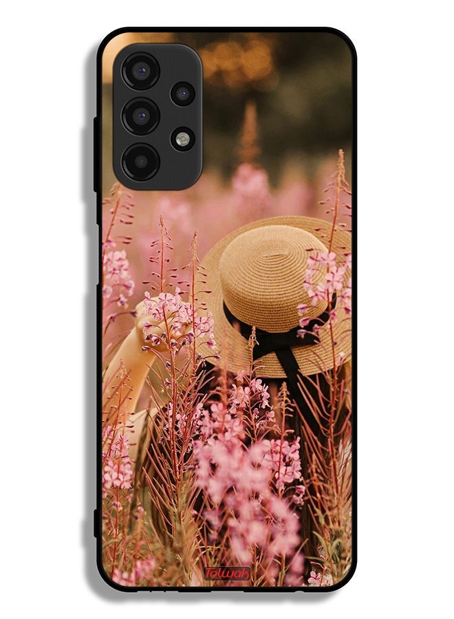 Tolwak Samsung Galaxy A13 4G Protective Case Cover Hat Girl In Flowers - Image 1
