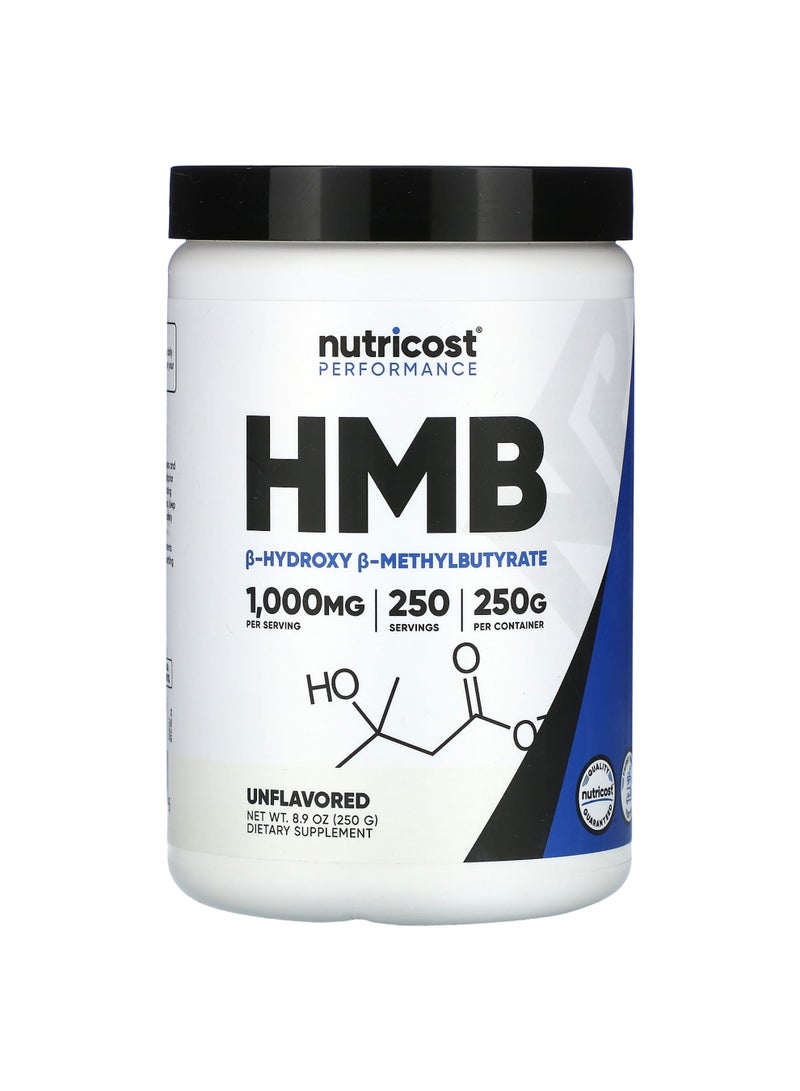 Nutricost Performance, HMB, Unflavored, 8.9 oz (250 g)