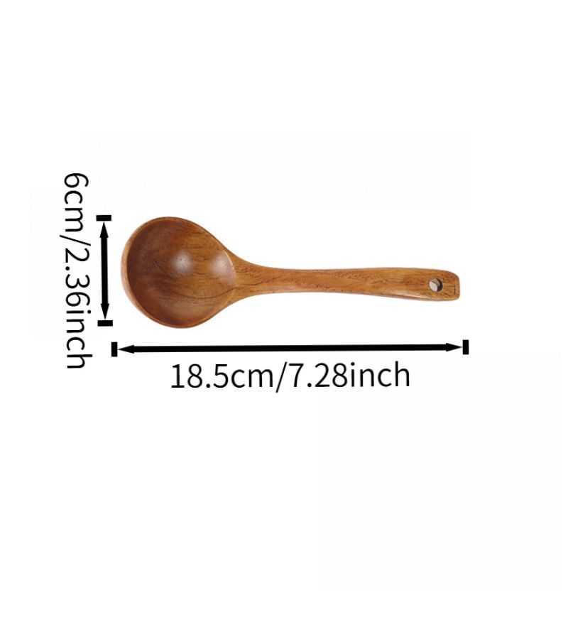 1pc Wooden Kitchen Spoon Nonstick Cooking Utensil Soup Tableware - Image 2