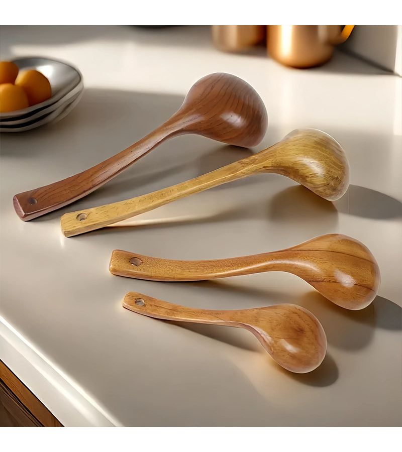 1pc Wooden Kitchen Spoon Nonstick Cooking Utensil Soup Tableware - Image 1