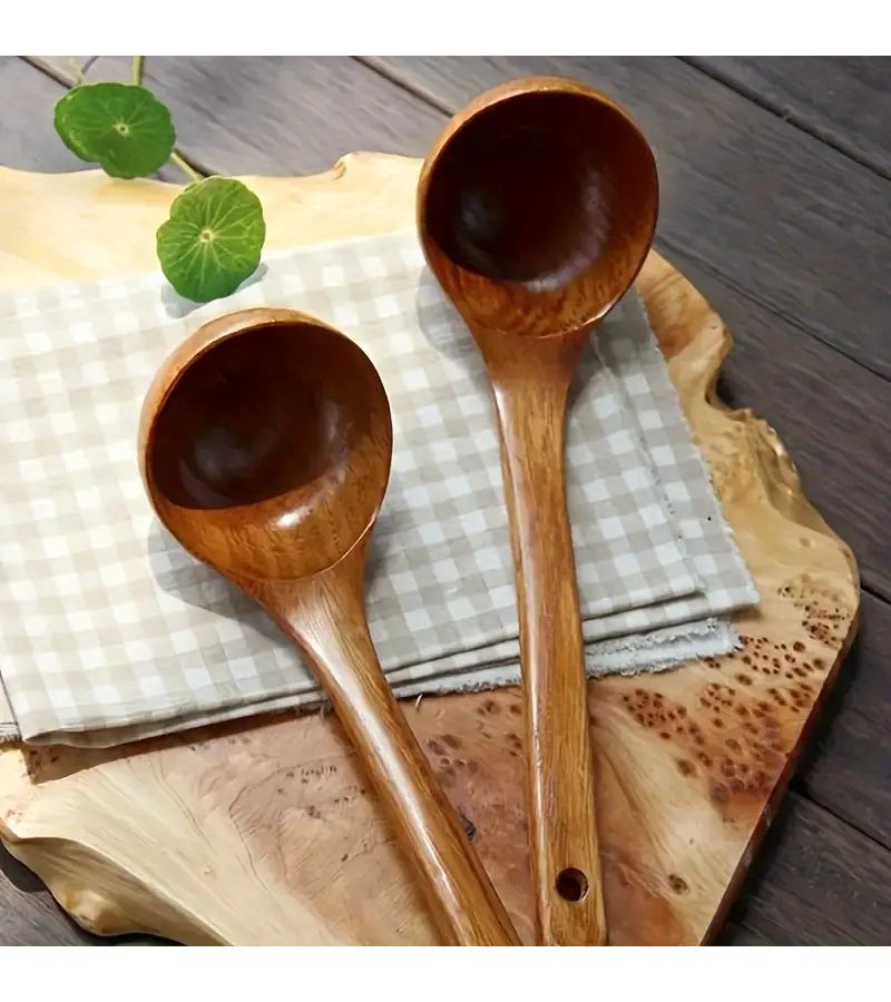 1pc Wooden Kitchen Spoon Nonstick Cooking Utensil Soup Tableware - Image 5