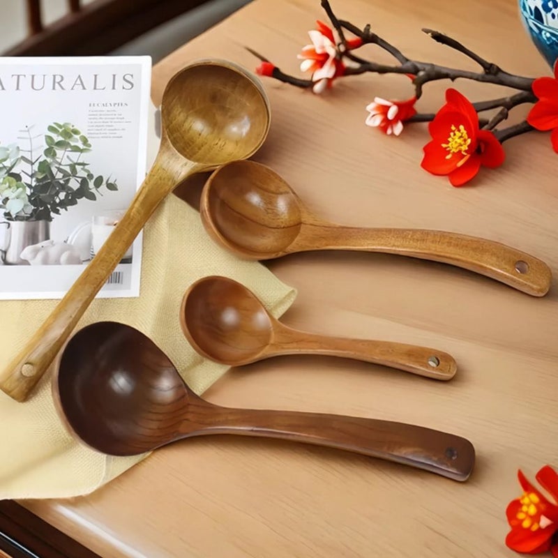 1pc Wooden Kitchen Spoon Nonstick Cooking Utensil Soup Tableware - Image 3