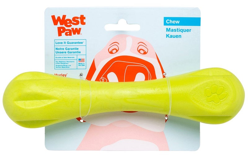 WEST PAW Zogoflex Hurley Dog Bone Chew Toy â€“ Floatable Pet Toys for Aggressive Chewers, Catch, Fetch â€“ Bright-Colored Bones for Dogs â€“ Recyclable, Dishwasher-Safe, Non-Toxic, Large, Granny Smith - Image 1
