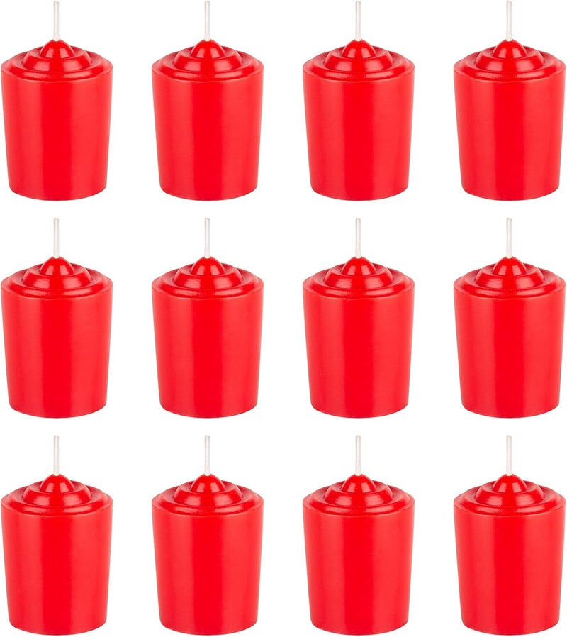 SRG Red Unscented 15 Hours Votive Candles Pack of 12 - Image 1