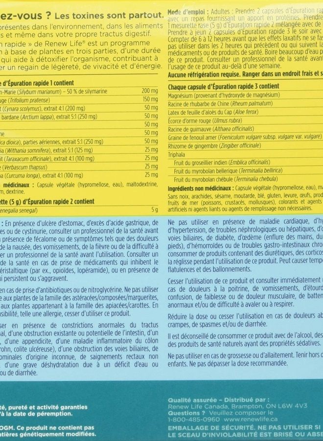 Renew Life Adult Cleanse - 7-Day Rapid Total Body Cleanse for Men & Women - 3-Part, 7-Day Program - Gluten, Dairy & Soy Free - 28 Vegetarian Capsules + 2.2 Ounce Powder Formula (Packaging May Vary) - Image 2