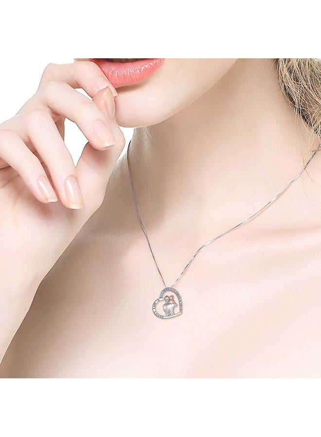 AOBOCO Father Daughter Necklace Sterling Silver Girls Pendant Jewelry Gift - Image 2