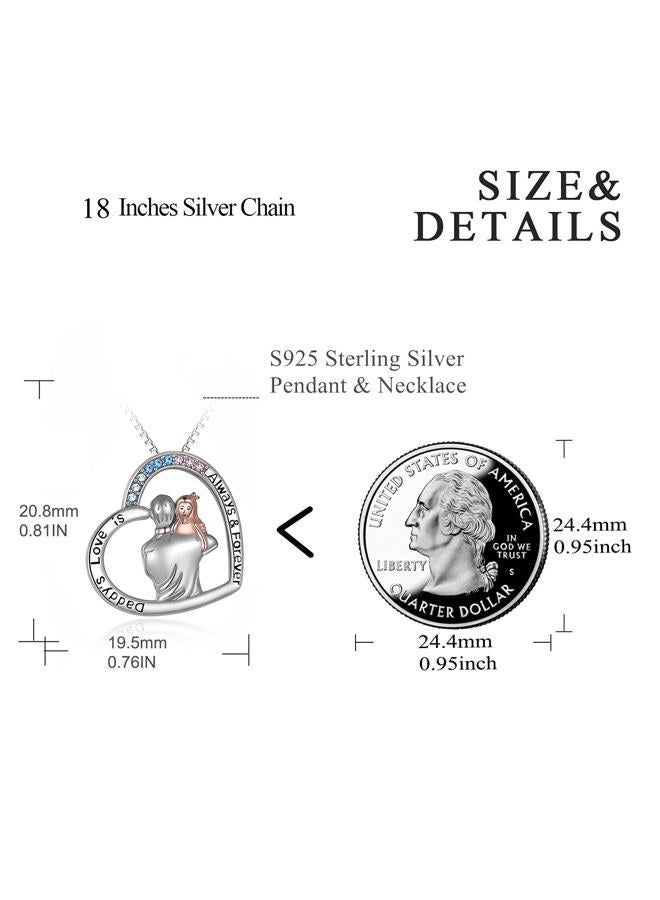 AOBOCO Father Daughter Necklace Sterling Silver Girls Pendant Jewelry Gift - Image 3