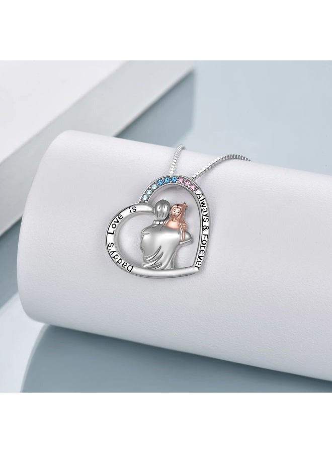 AOBOCO Father Daughter Necklace Sterling Silver Girls Pendant Jewelry Gift - Image 4