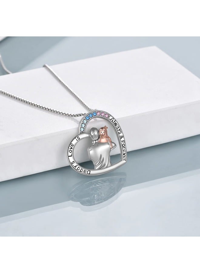 AOBOCO Father Daughter Necklace Sterling Silver Girls Pendant Jewelry Gift - Image 5