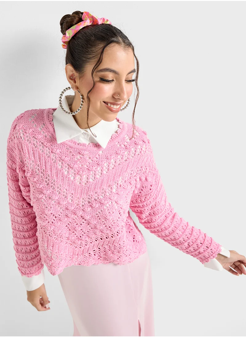 Ginger Crotchet Knit Top