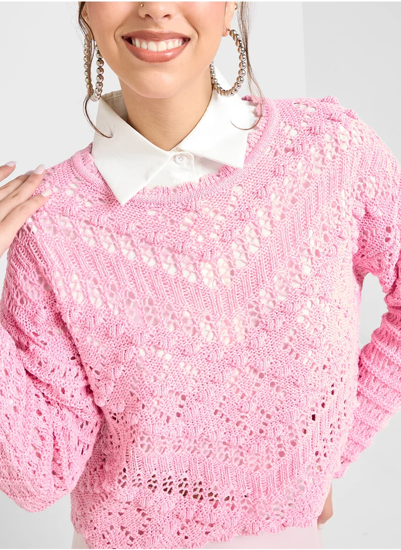 Ginger Crotchet Knit Top