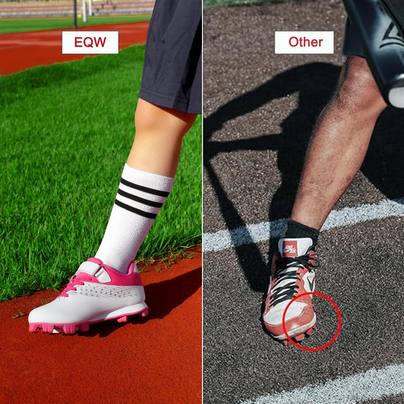 EQW Kids Baseball Cleats for Boys & Girls Softball Cleats | Comfortable, Non-Slip, Durable | Little Kid to Youth Fuchsia/White - Image 2