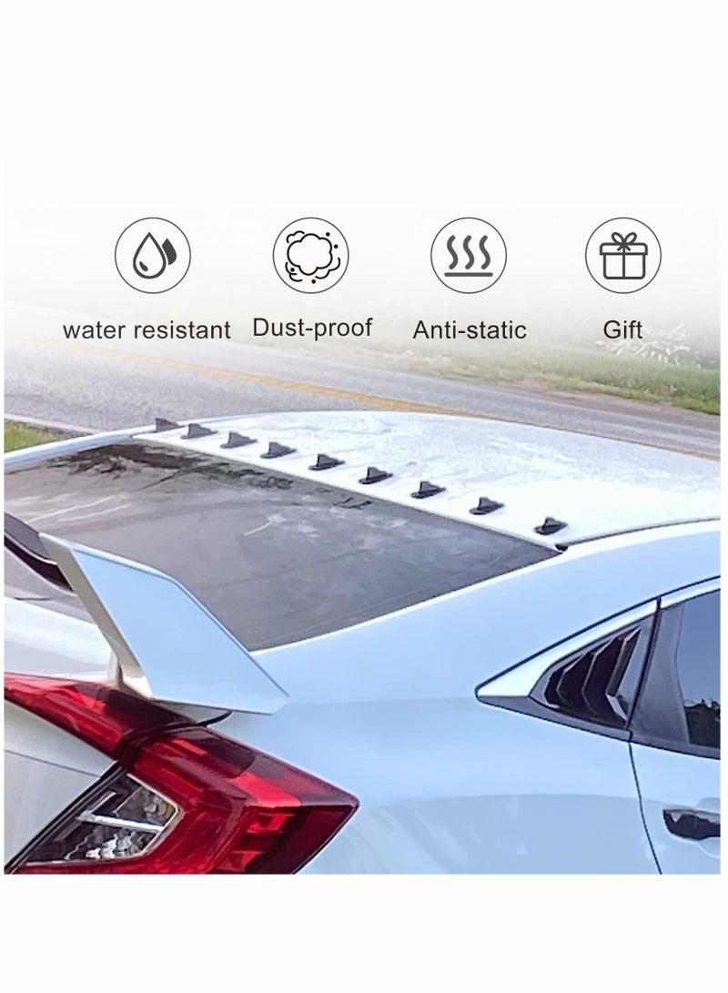 Y&D Diffuser Shark Fin Kit Compatible with Spoiler Roof Wing Air Vortex Generator Car Exterior Accessories Carbon Fiber Black (10 PCS) - Image 5