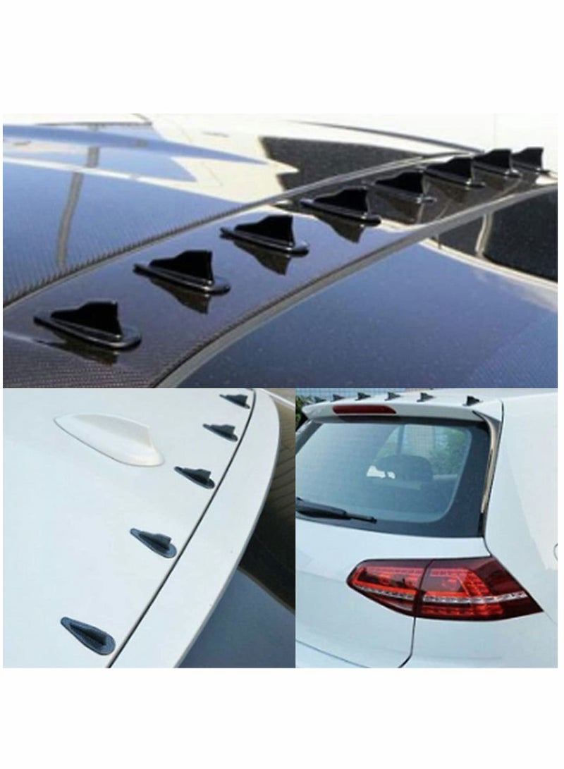 Y&D Diffuser Shark Fin Kit Compatible with Spoiler Roof Wing Air Vortex Generator Car Exterior Accessories Carbon Fiber Black (10 PCS) - Image 4