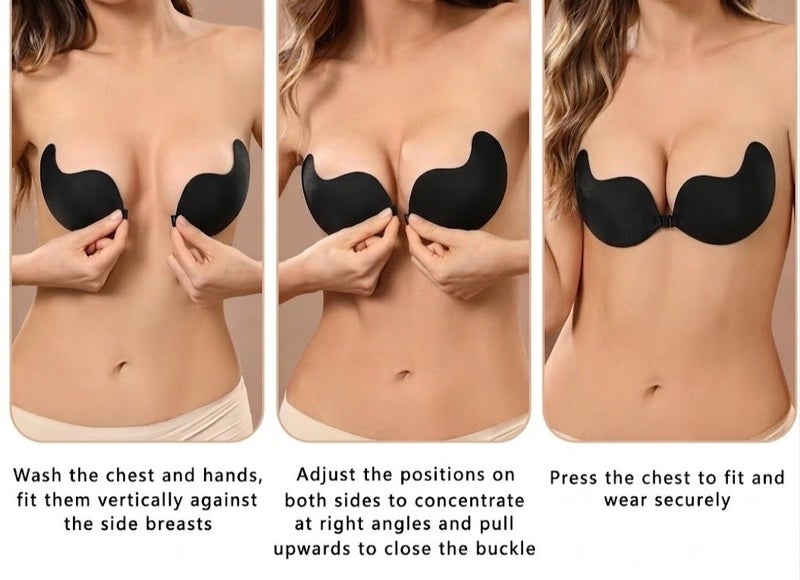 Jomo Store Push Up Self Adhesive Silicone Bust Front Closure Strapless Invisible Bra - Image 2