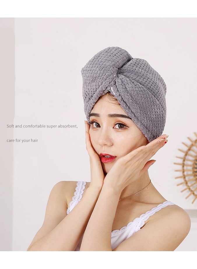 Goolsky غطاء شعر نسائي من الوافل لتجفيف الشعر، قبعة استحمام تركب بسرعة، منشفة شعر ناعمة، قبعة استحمام سميكة من الفليس المرجاني، منشفة رأس نسائية، 1 قطعة - Image 5