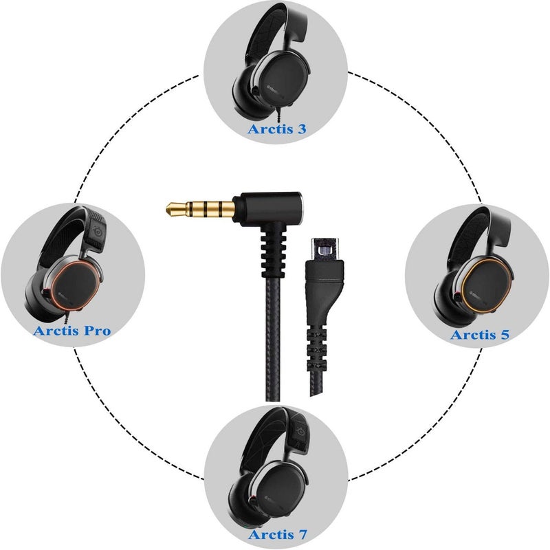 Vcddom Upgraded Replacement Audio Cable for SteelSeries Arctis 3, Arctis 5, Arctis 7, Arctis Pro Wireless, Arctis Pro Gaming Headset 2m/6.5 Feet - Image 3