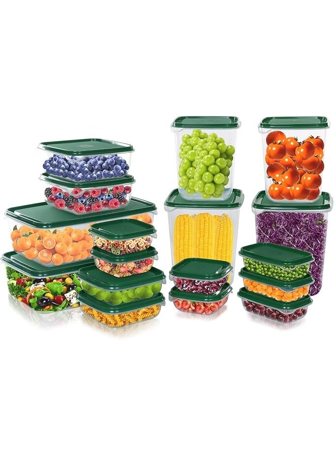مجموعة علب طعام متعددة الألوان، مكونة من 17 قطعة