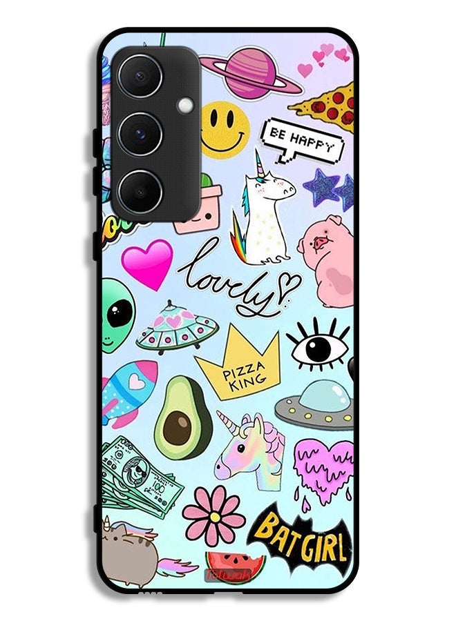 Tolwak Samsung Galaxy A55 5G Protective Case Cover Lovely Stickers - Image 1