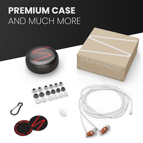 Symphonized iPhone Earphones Wired Deep Bass Sound, 3D Sound, Microphone Volume Control, 90% Noise Cancelling, Bubinga Wooden with Lightning (Apple MFI Certified), iPhone SE to 14 Earbuds (White) - Image 5
