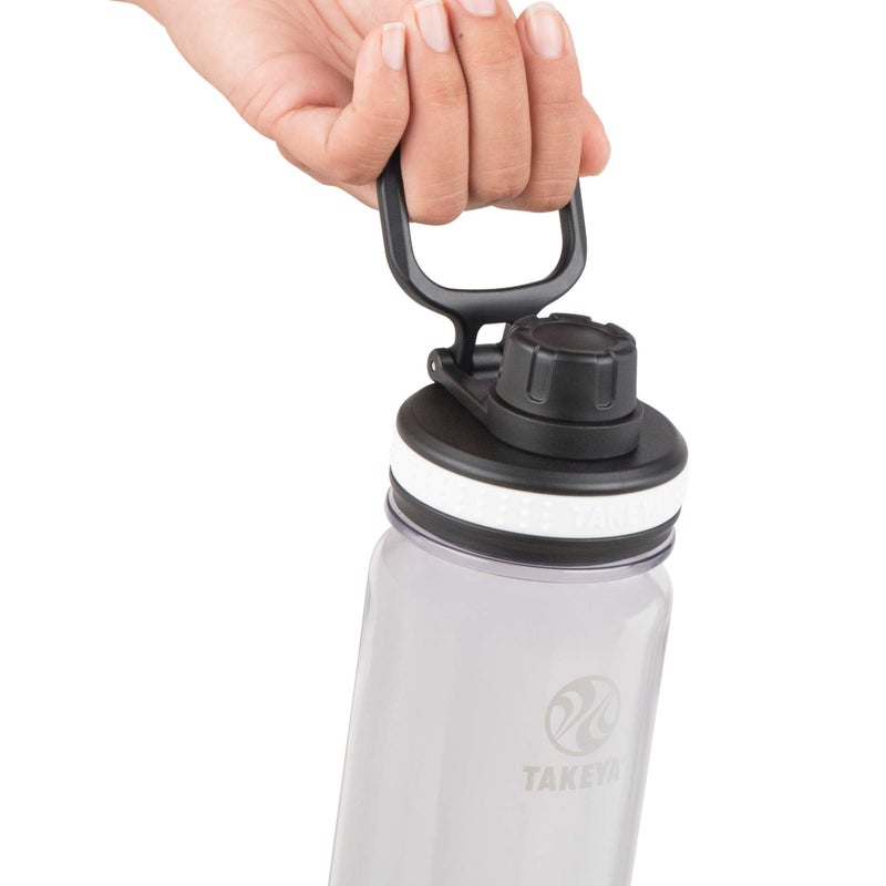 Takeya Tritan Sport Water Bottle with Spout Lid - BPA-Free & Dishwasher-Safe Water Bottle - Reusable Bottle with Lid Handle - Simple Leak-Proof Water Bottle - 24 oz, Clear - Image 2
