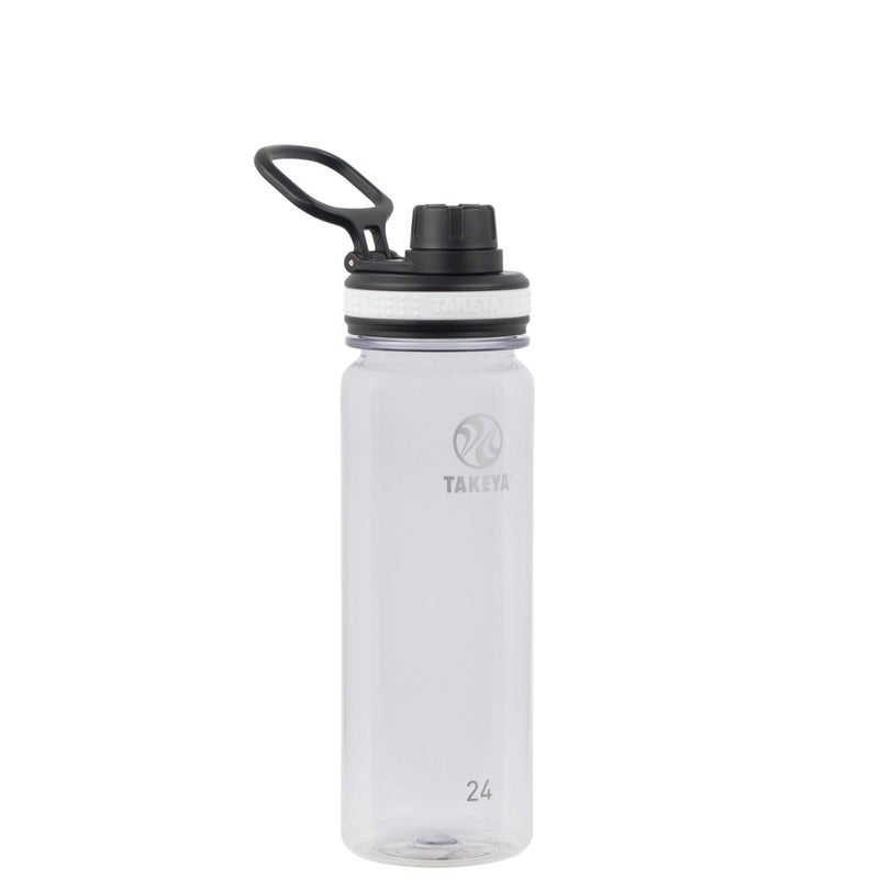 Takeya Tritan Sport Water Bottle with Spout Lid - BPA-Free & Dishwasher-Safe Water Bottle - Reusable Bottle with Lid Handle - Simple Leak-Proof Water Bottle - 24 oz, Clear - Image 1