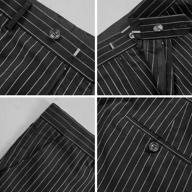 HIGAKI Men's 4 Piece 1920s Suit One Button Vintage Suit,Jacket Vest Pants with Hat(2XL, Z3727HB) - Image 5