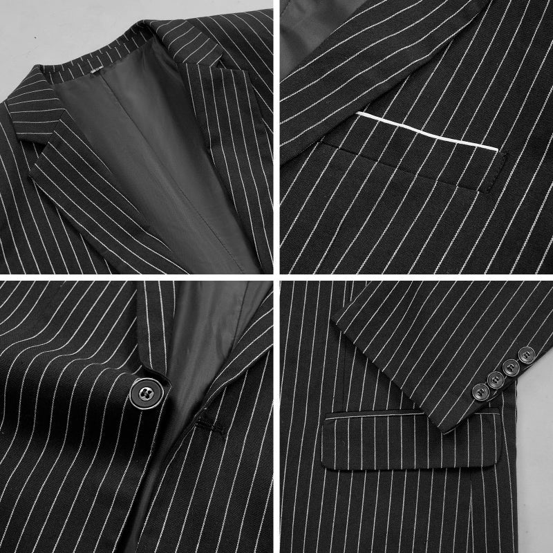 HIGAKI Men's 4 Piece 1920s Suit One Button Vintage Suit,Jacket Vest Pants with Hat(2XL, Z3727HB) - Image 3