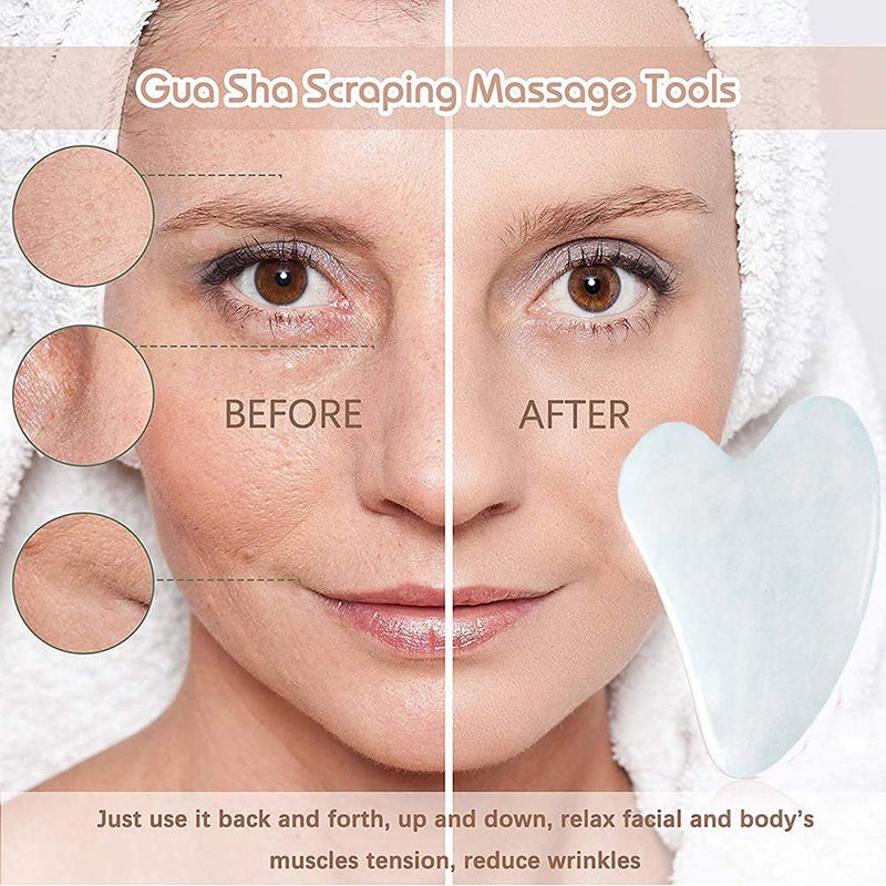 TechPro Gua Sha Facial Tool, Natural Stone For SPA Acupuncture Therapy Trigger Point Treatment, Scraping Massager Tool, Face Roller And Manual Massage Stone For Skin Care - Image 4