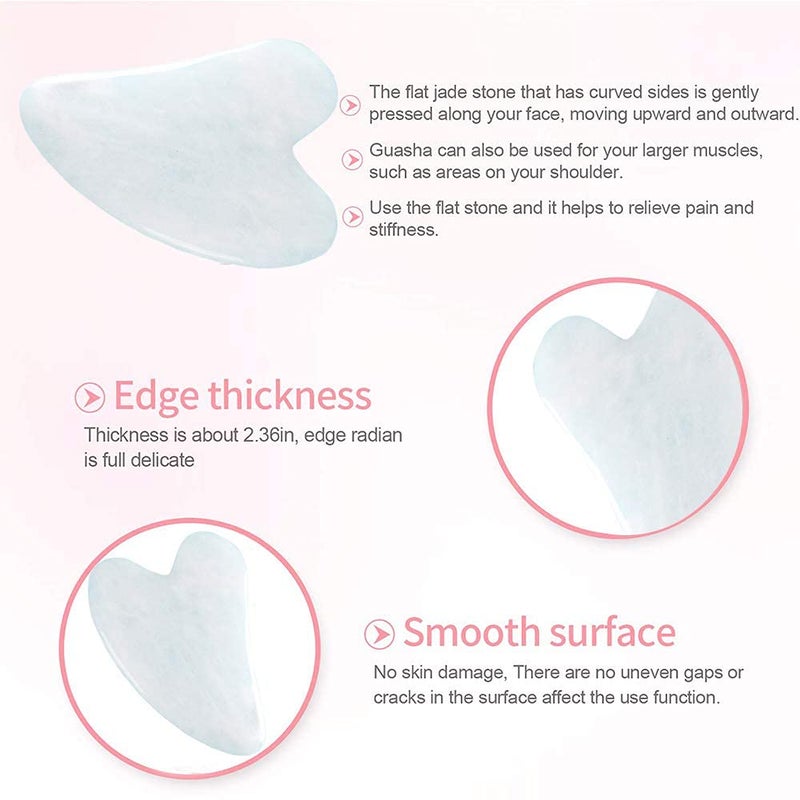 TechPro Gua Sha Facial Tool, Natural Stone For SPA Acupuncture Therapy Trigger Point Treatment, Scraping Massager Tool, Face Roller And Manual Massage Stone For Skin Care - Image 2