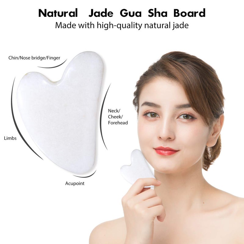 TechPro Gua Sha Facial Tool, Natural Stone For SPA Acupuncture Therapy Trigger Point Treatment, Scraping Massager Tool, Face Roller And Manual Massage Stone For Skin Care - Image 1
