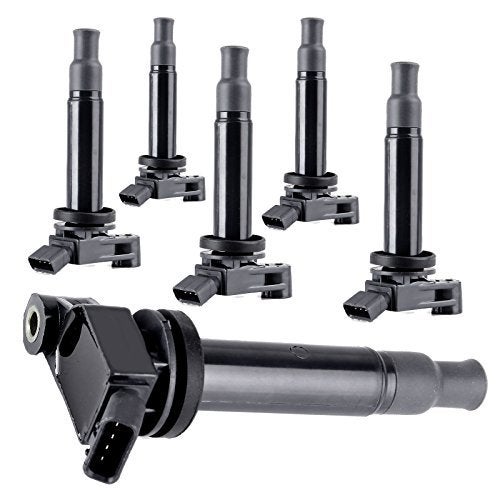 ECCPP Pack of 6 Ignition Coil Packs Compatible for AvalonCamryHighlanderSienna for Lexus ES300 RX300 30L V6 1999 2000 2001 2002 2003 2004 2005 Replacement for UF267