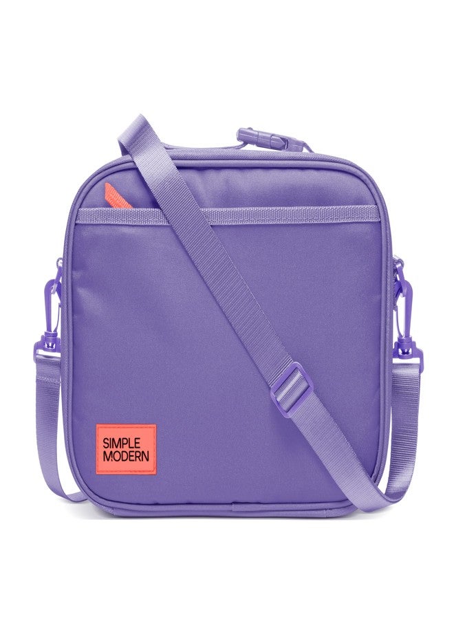 Simple Modern Hadley with Shoulder Strap | Lunch Box for Kids, Teens, and Adults | Insulated Bag for Girls, Boys, Women, Men | Meal Containers with Exterior and Interior Pockets | Purple Rain - Image 1